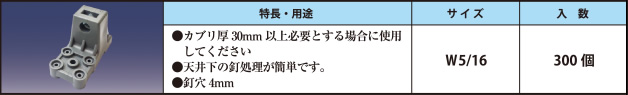 かぶり駒 ●カブリ厚30mm以上必要とする場合に使用してください ●天井下の釘処理が簡単です。 ●釘穴4mm